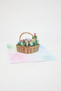 Succulent Flower Basket 3D Pop Up Card