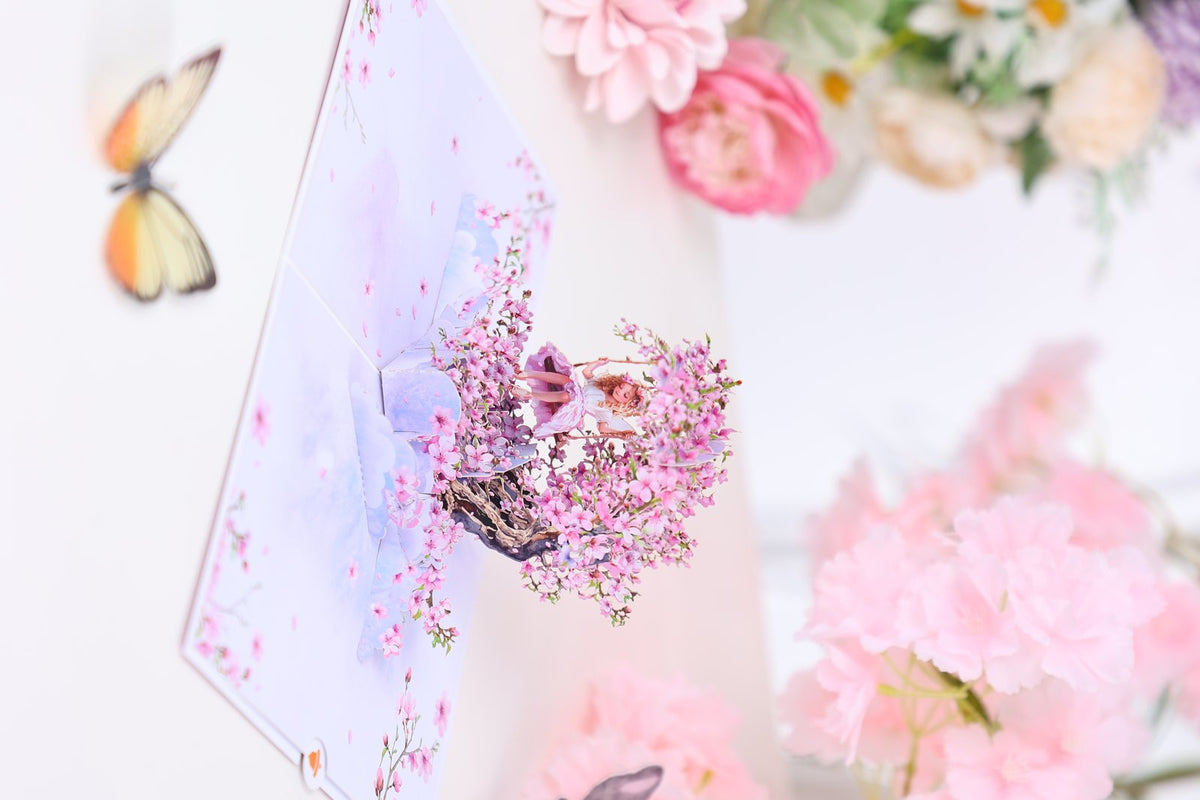 Crescent Moon Cherry Blossom 3D Pop Up Card