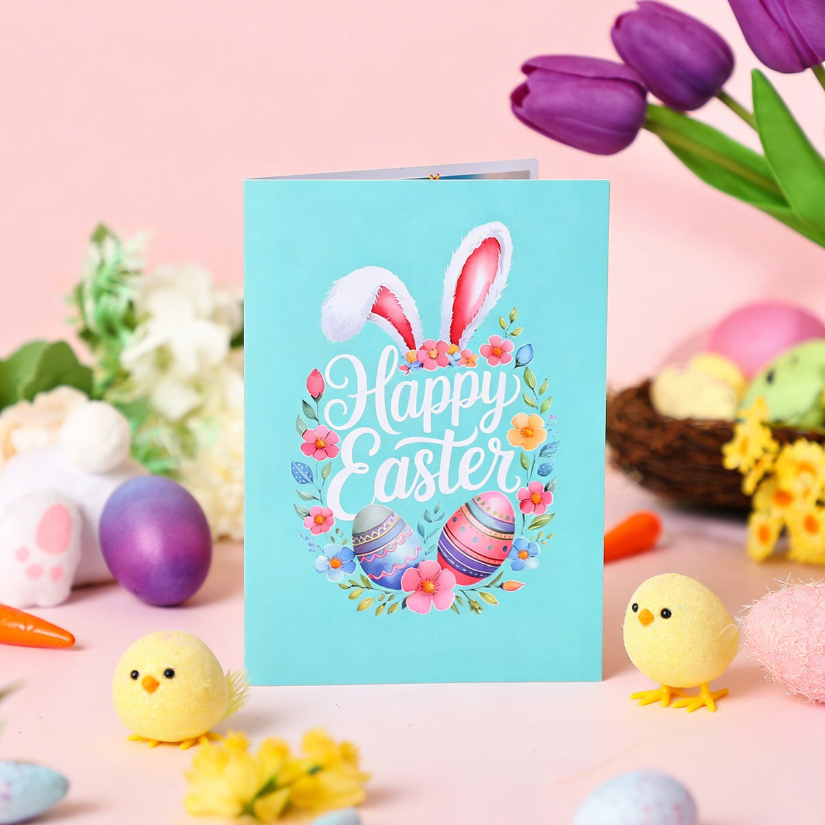 Easter Bunny Ears Flip Pop Up Card