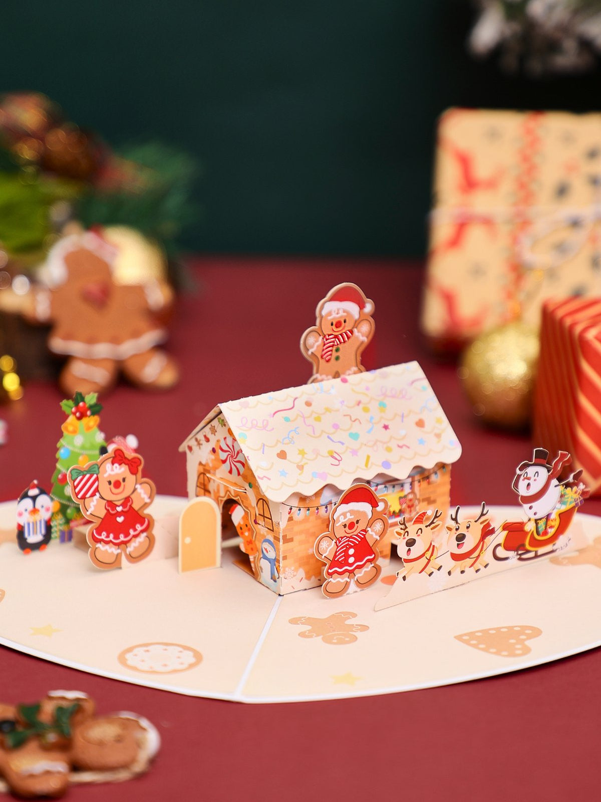 Gingerbread Man Flip Pop Up Card