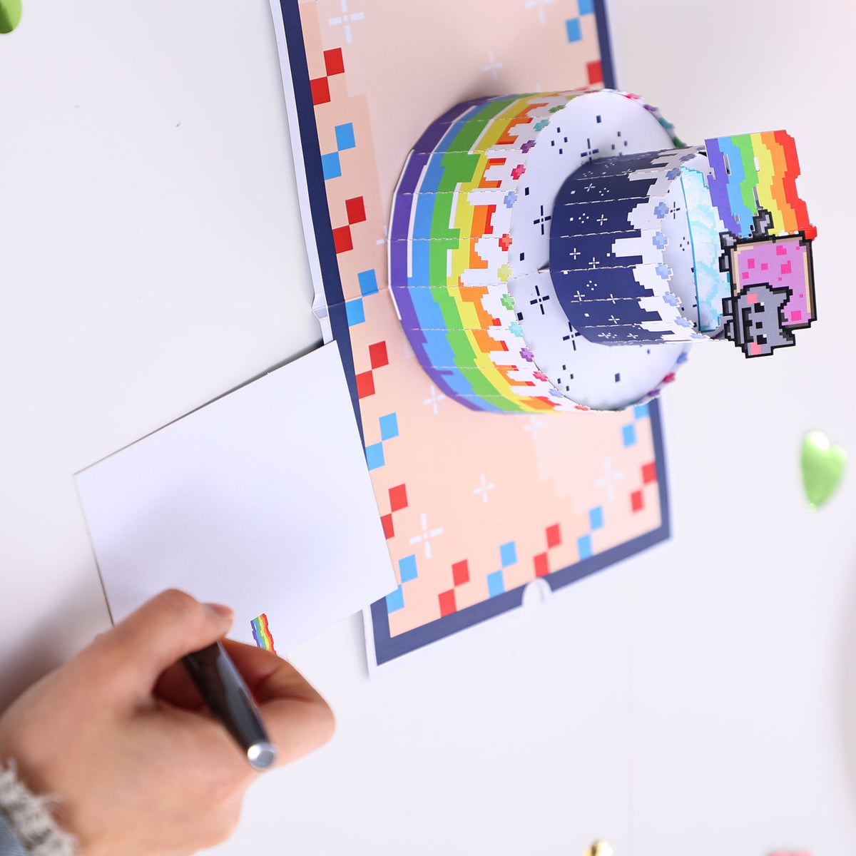 Rainbow Cat Cake Birthday Greeting Card