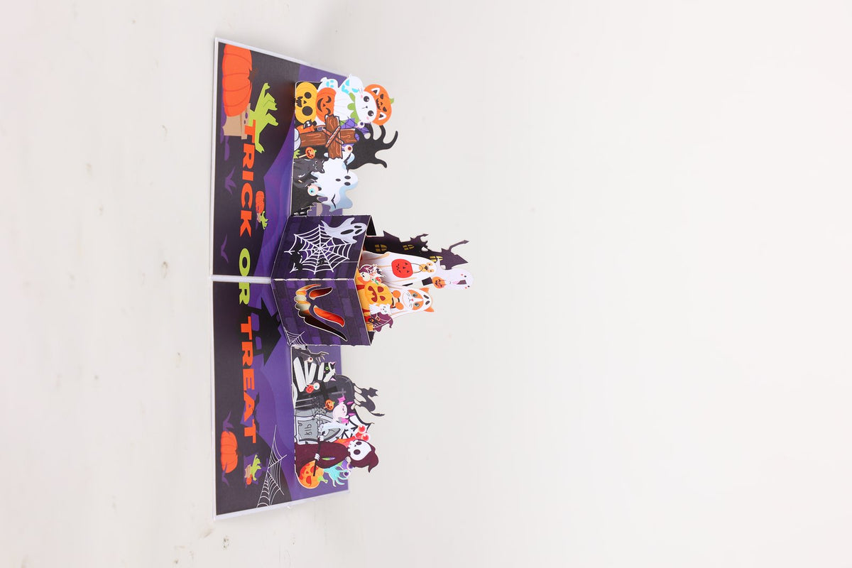 Halloween Ghost Sheet Cat Dog Box 3D Pop Up Card