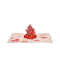 Chinese Dragon Paper-Cut 3D Pop Up Card