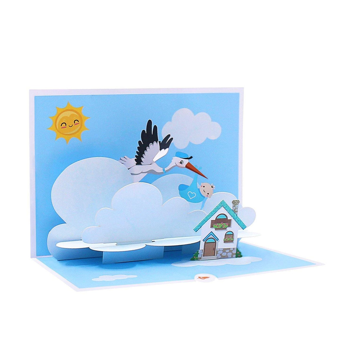Stork Baby Announcement 3D Pop Up Card