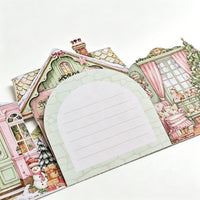Vintage Pink Green Christmas Double Door Card