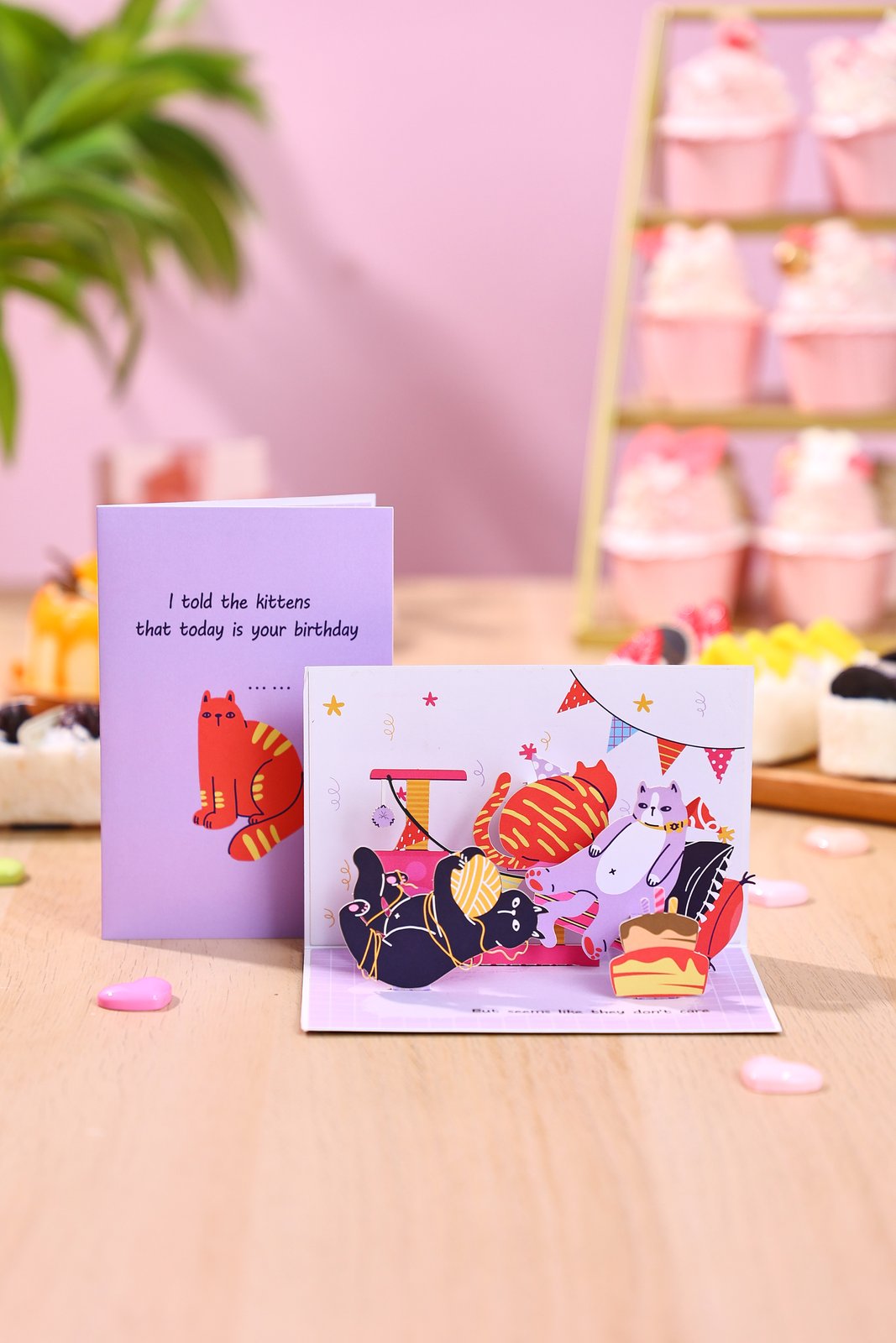 Cat Doesn't Care 90° 3D Pop Up Card