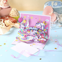 Pink Unicorn Birthday Greeting Card