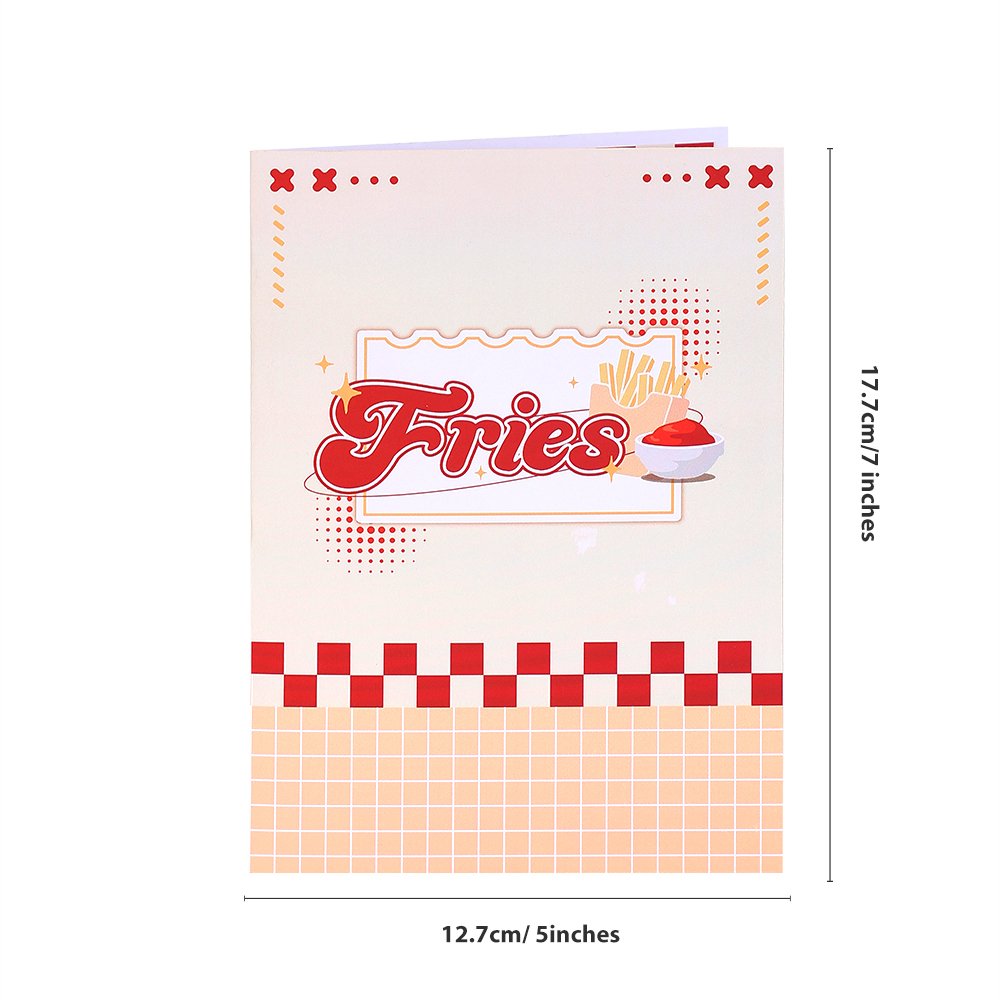 French Fries Food 3D Pop Up Card