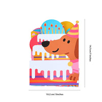 Puppy Birthday Cake Flip Pop Up Card