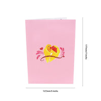 Yellow Parrot Lovebirds 3D Pop Up Card