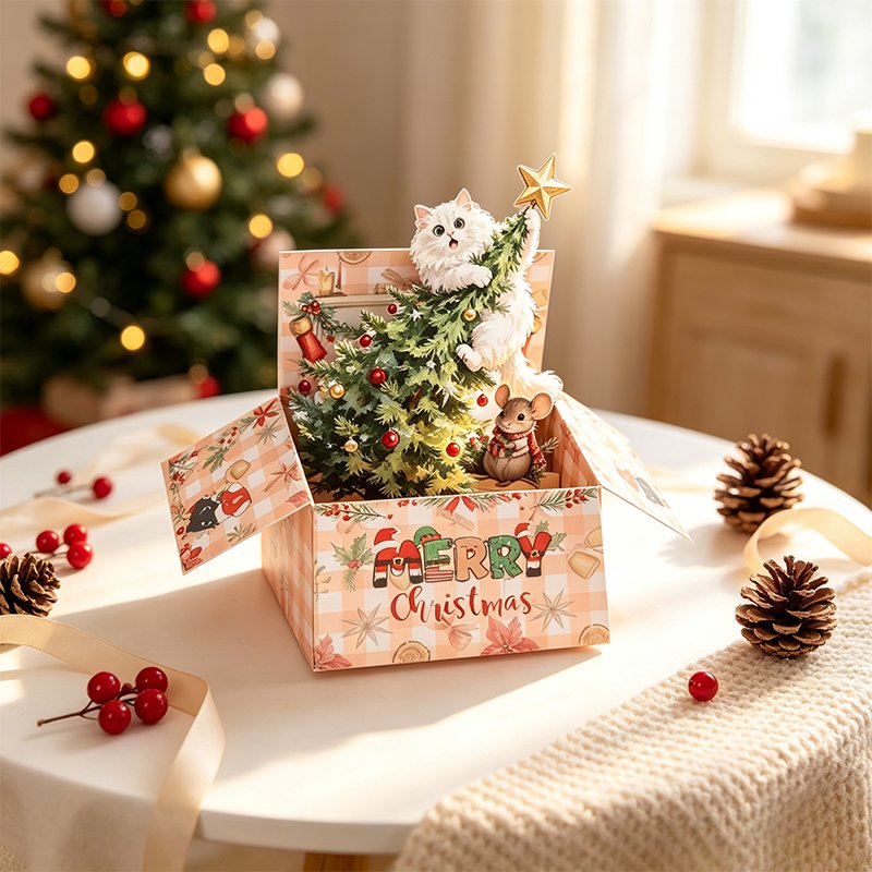 Christmas Cat Box Card