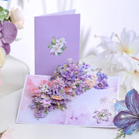 Purple Lily Floral Branch 3D Pop Up Card
