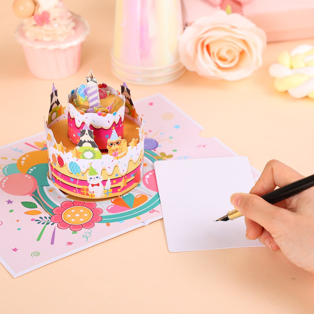 Cat Cake 3D Pop Up Card