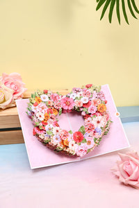 Light Pink Rose Heart 3D Pop Up Card