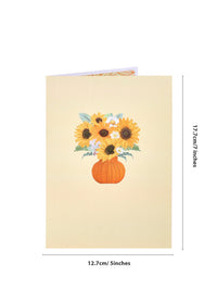 Sunflower Flower Vase 3D Pop Up Card
