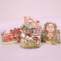 Strawberry Gardening Double Door 3D Pop Up Card