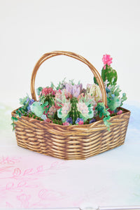 Succulent Flower Basket 3D Pop Up Card