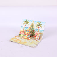 90° Christmas Snowman Beach Greeting Card