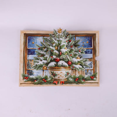 Christmas Tree Flower Vase Greeting Card
