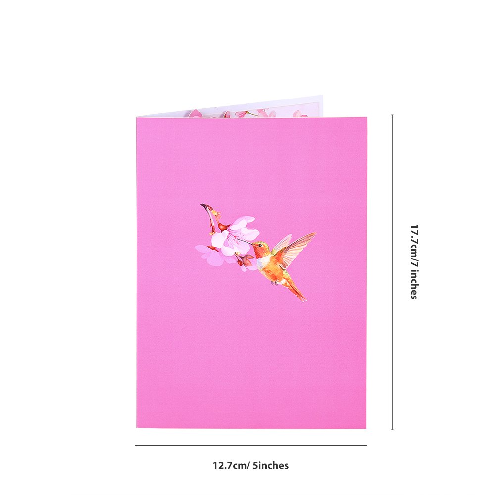 Hummingbird Floral Flip Pop Up Card