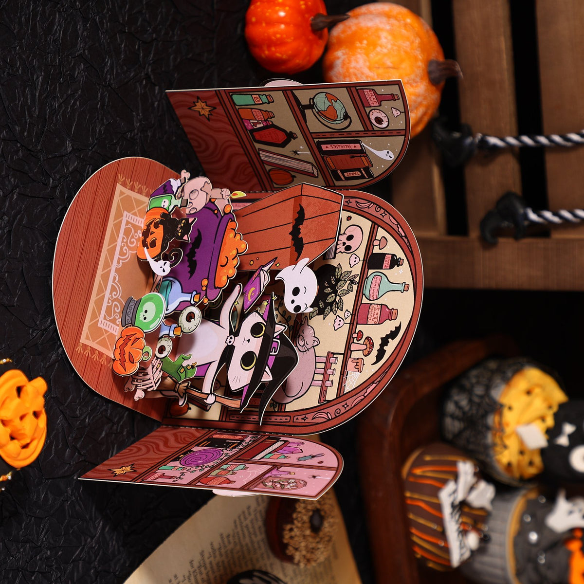 Magic Kitten Double Door 3D Pop Up Card