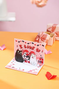 90° Valentine's Day Cat Greeting Card