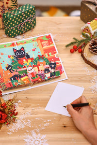 Cat Christmas Party Greeting Card