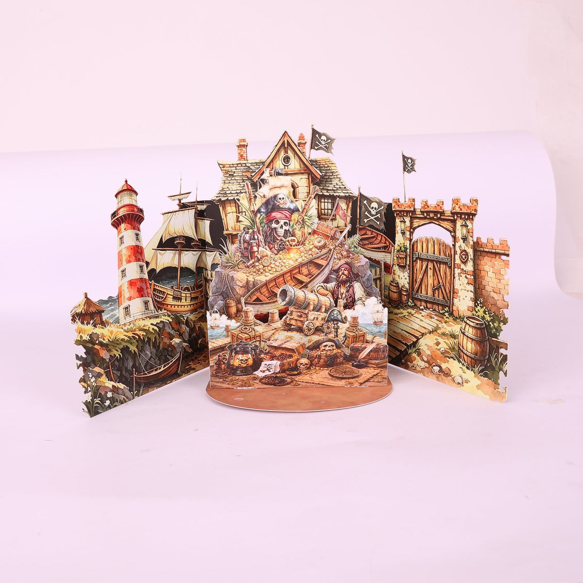 Pirate Theme Double Door Pop Up Card