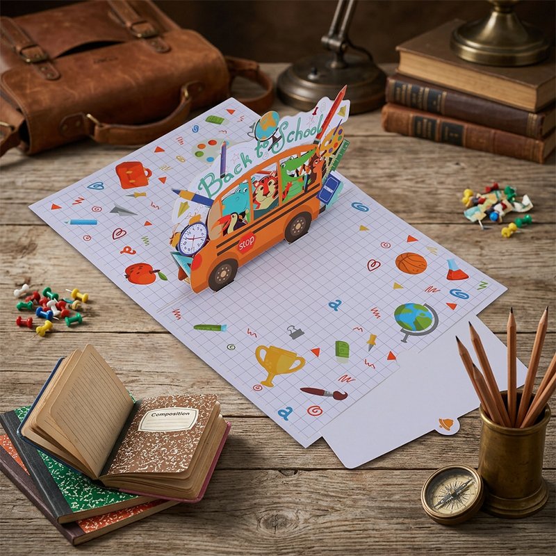 Back To School Car Greeting Card