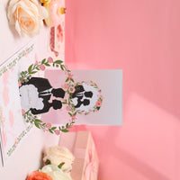 Floral Wreath Wedding Silhouette 3D Pop Up Card