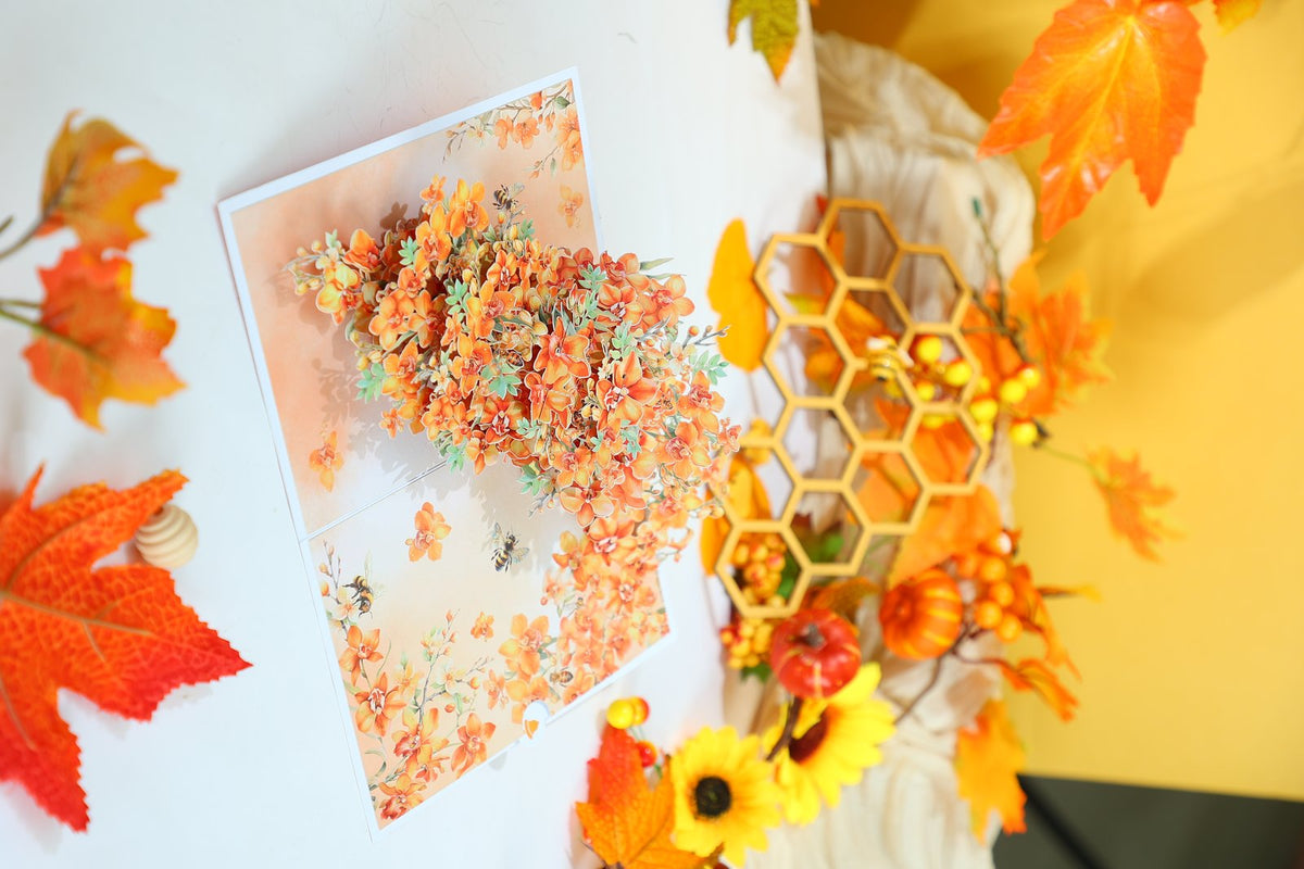 Autumn Honeycomb Thank You Greeting Card