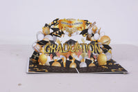 Black Gold Balloon Graduation Season 3D Pop Up Card