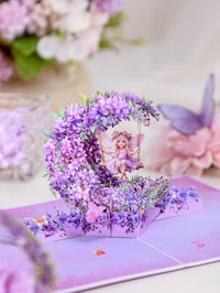 Leprechaun Wisteria Swing Crescent Moon 3D Pop Up Card