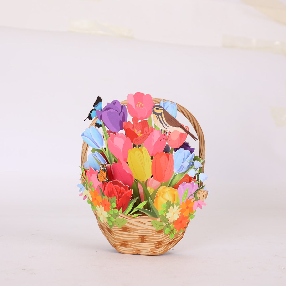 Tulip Mini Flower Basket Greeting Card