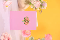 Pink Flower Bouquet Flip Pop Up Card