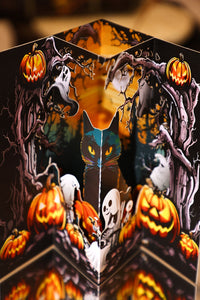 Hollow-Out Black Cat 3D Pop Up Card