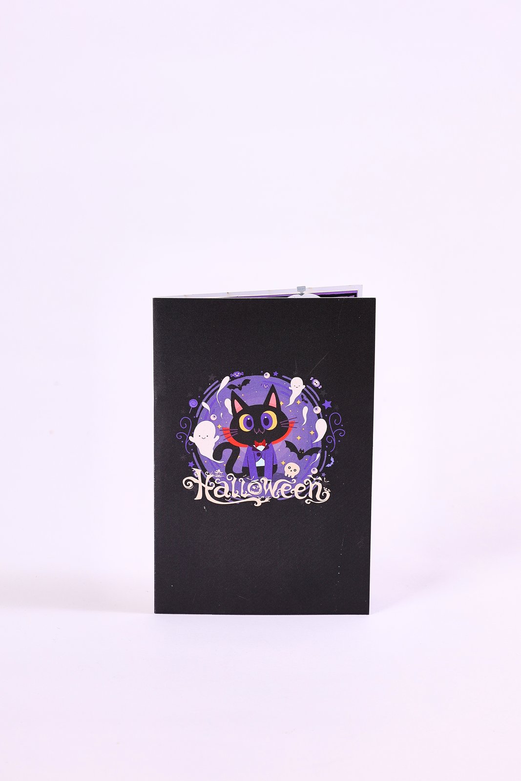 Halloween Cat Devil Greeting Card
