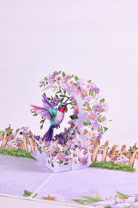 Purple Daisy Crescent Moon Greeting Card