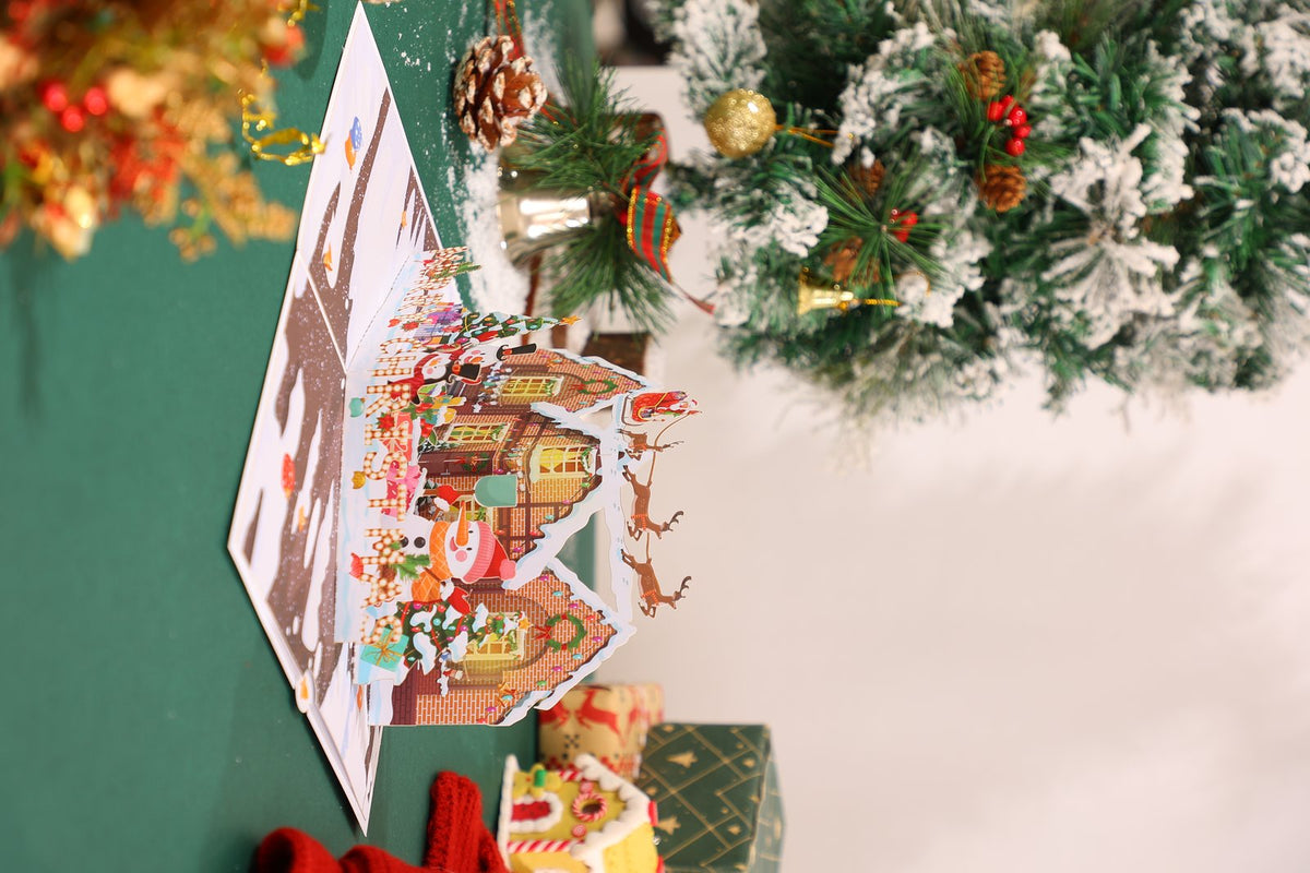 Snowy Night Christmas House 3D Pop Up Card