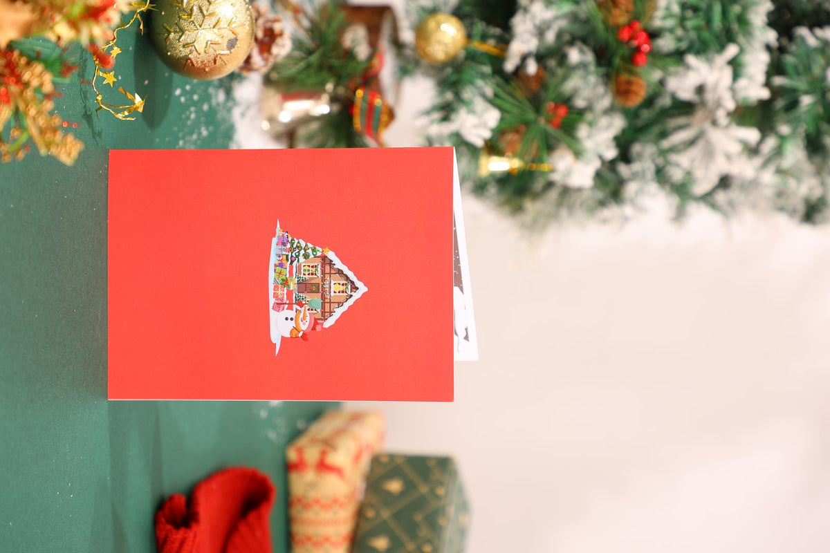 Snowy Night Christmas House 3D Pop Up Card