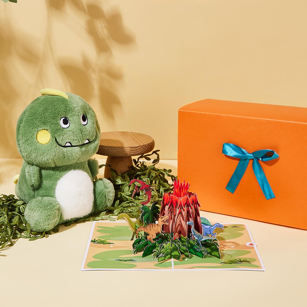Dinosaur Greeting Card Plush Set