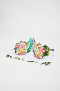 Lovebirds Fresh Flowers Greeting Card