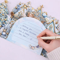 Blue Christmas Double Door Pop Up Card