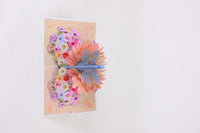 Mixed Color Daisy Dragonfly Greeting Card