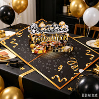 Black Gold Balloon Congratulations Graduation 3D Pop Up Card
