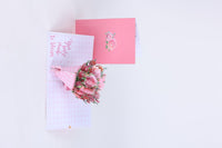 Pink Flower Bouquet Greeting Card