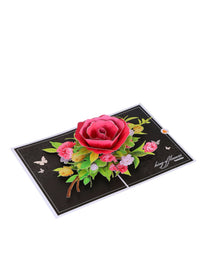 Elegant Peony Flower Floral Branch 3D Pop Up Card