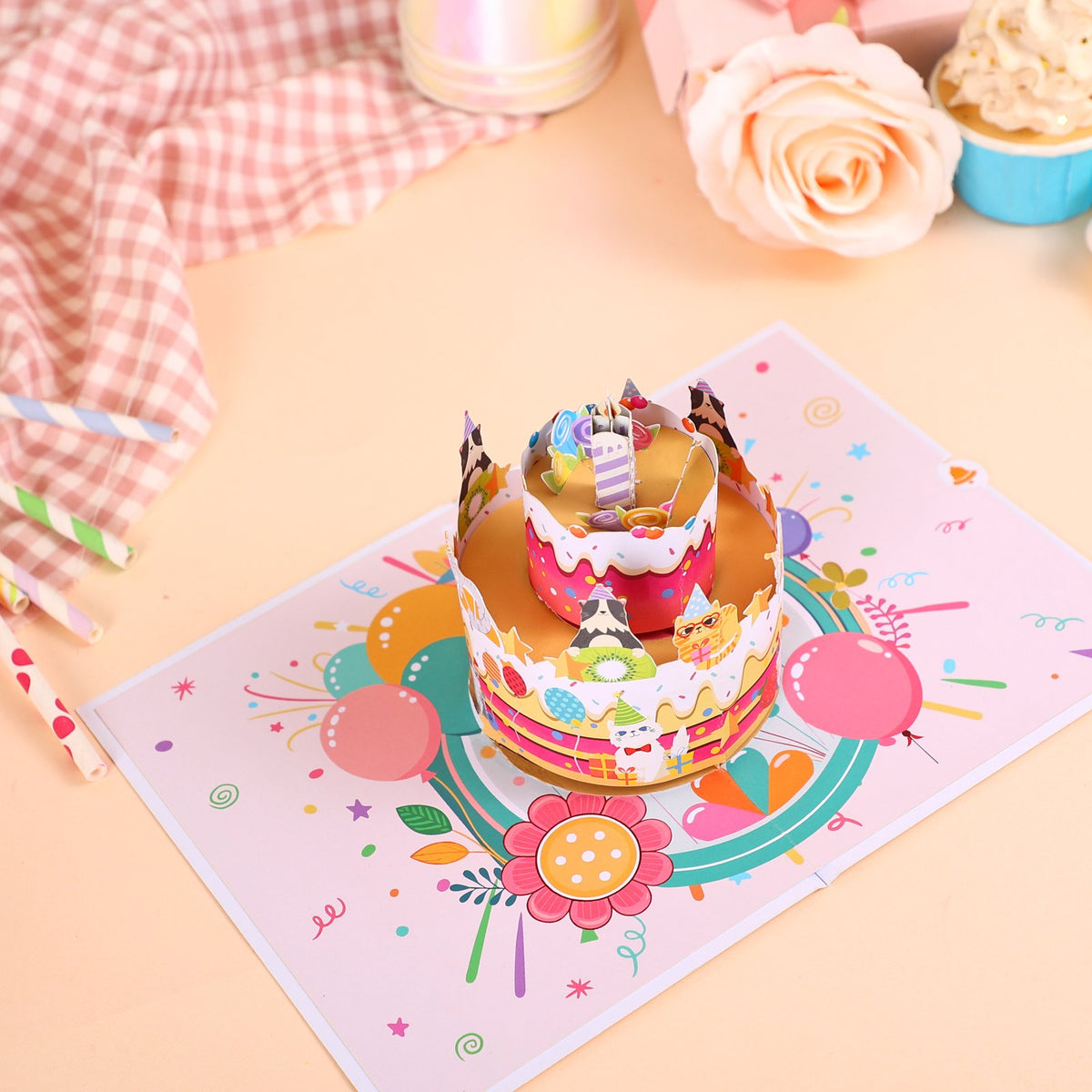 Cat Cake 3D Pop Up Card