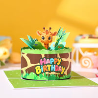 Giraffe Birthday Flip Pop Up Card