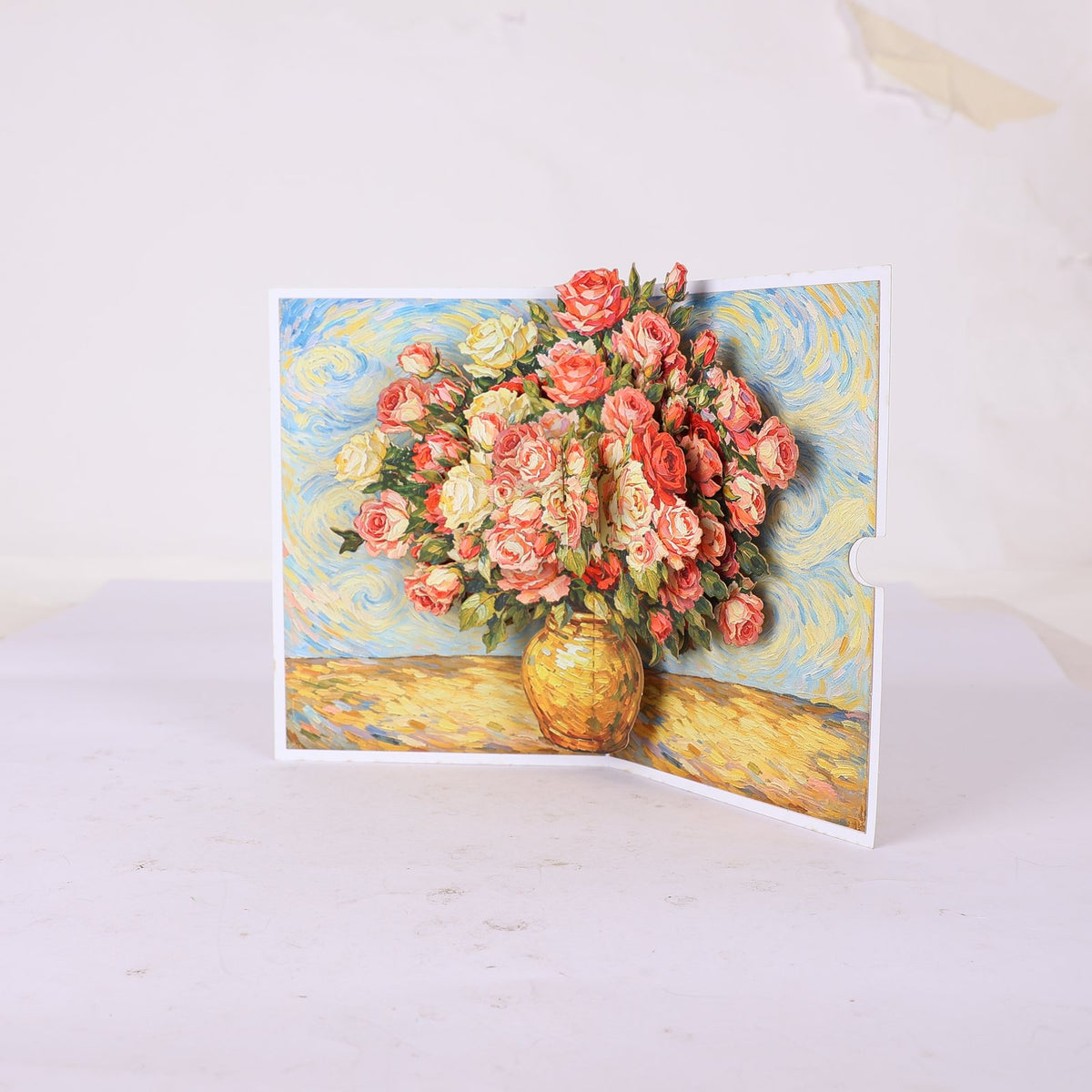 Rose Flower Vase 3D Pop Up Card